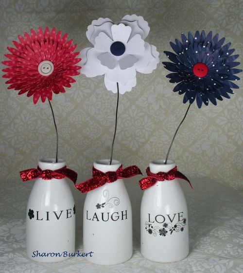 Red white blue flowers