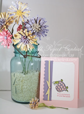 Quilled Aster Flowers with Get Well Card