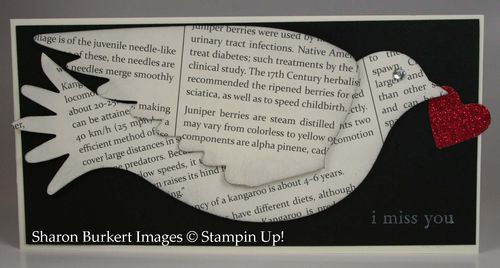 Elegant bird die with heart