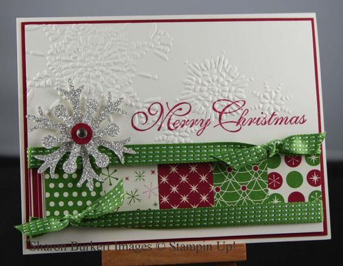 Gumball Green ribbon christmas card