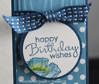 Pleasant Poppies and Marina Mist polka Dot parade ribbon