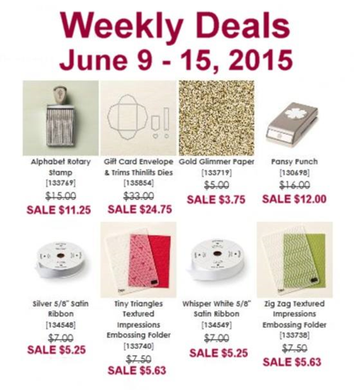 Weekly deal 6:9-6:15