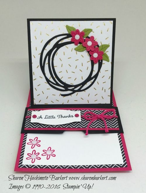 Swirly Bird Pop of Pink open